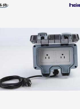 IP66加带高加深水盒可美式面板，打LOGO，防水防151防尘线带插头