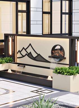 合金流水墙户外合庭别墅鱼池箱组ORZ水幕墙铝户外屏风隔断影院壁