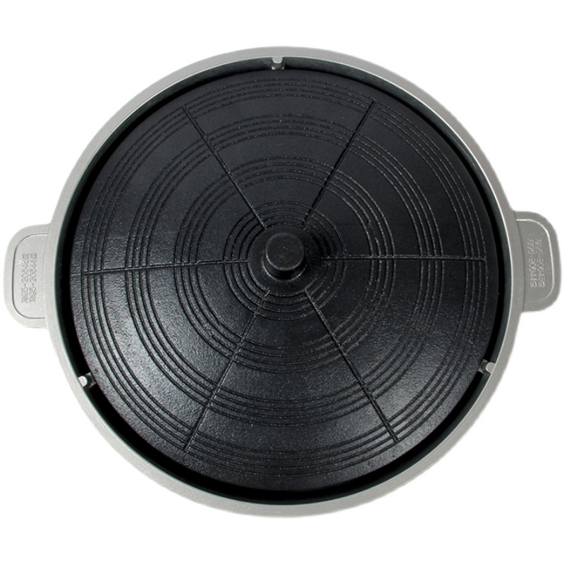 韩式铸铁锅盖烤盘商用烤肉盘卡式炉烤盘圆形铸铁五花肉烤盘30cm