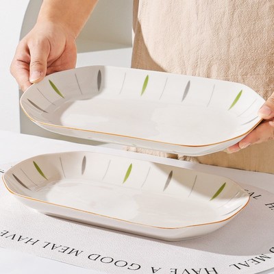 怀瑾鱼盘家用2024新款蒸鱼专用盘子高级感陶瓷鱼碟子大号鱼碗鱼盆