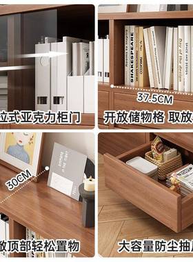 实合木柜书客厅沙发边柜矮柜家用简约SJ0272落地靠墙物柜阳台组储
