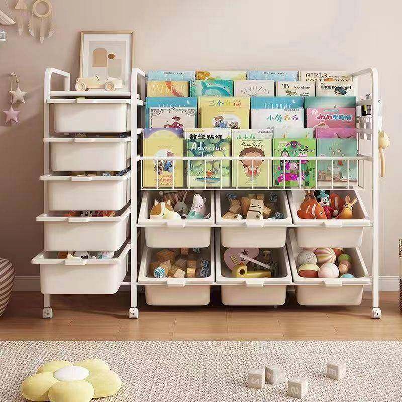 动书架家绘用架儿童阅读宝宝书柜多层玩具落地移收纳简易置本OLV