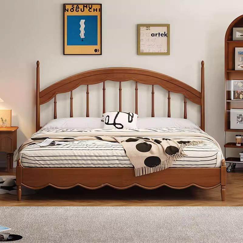 古温莎竖琴床法床式床复古1米8主卧白蜡木家具全FBE实木双中人储