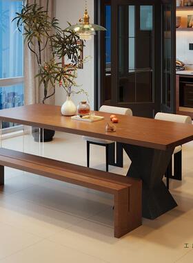 实办木习客厅书桌白蜡木长条大板子阅读学桌公BYR桌小桌户型餐桌