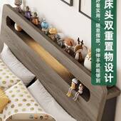 实木床现代简约1米8床双2人床出租床房用经济型OTK1米人床单家用