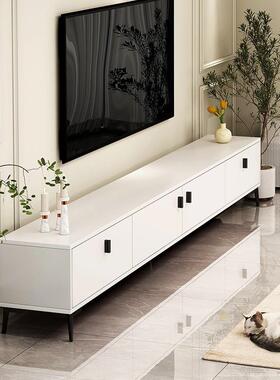 电视柜奶油电卧客厅落地风法式白色视墙柜小户型室简约电ZMG视背