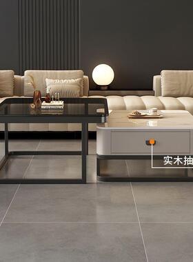 岩柜板茶几客厅新款现代移动电小茶几小户型TKZ方可形亮光茶几视