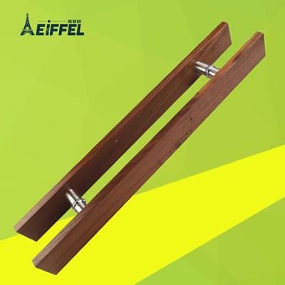 加厚木拉手玻璃门拉手实色雕刻字体LVE新中式方形拉黑橡推木把手
