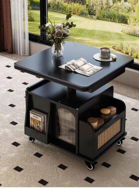 智升OWO能烤漆实木移动小户型客厅边几新茶车几多功能降折叠小推