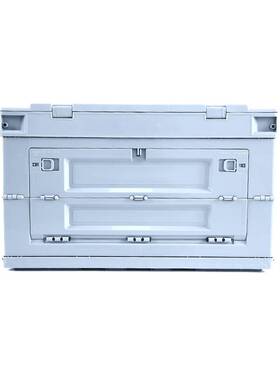 厂家制作65L侧开门灰色多功能车载后备箱整理箱可加桌板承重力强