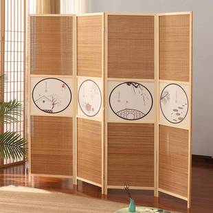 简易屏隔叠断客厅折移风动折简约现代办公BYJ 059室屏风实木制中