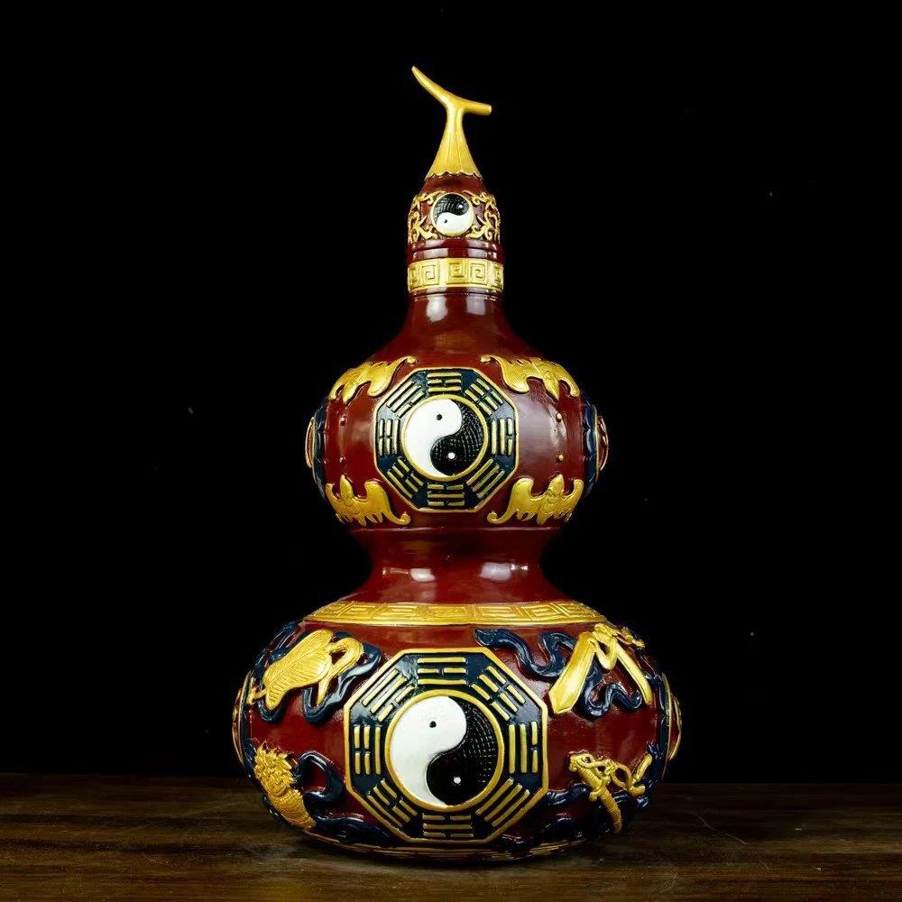 铜芦开口吉祥八宝葫家XTZ居客厅柜吉祥艺酒品桌面玄关工风水摆件