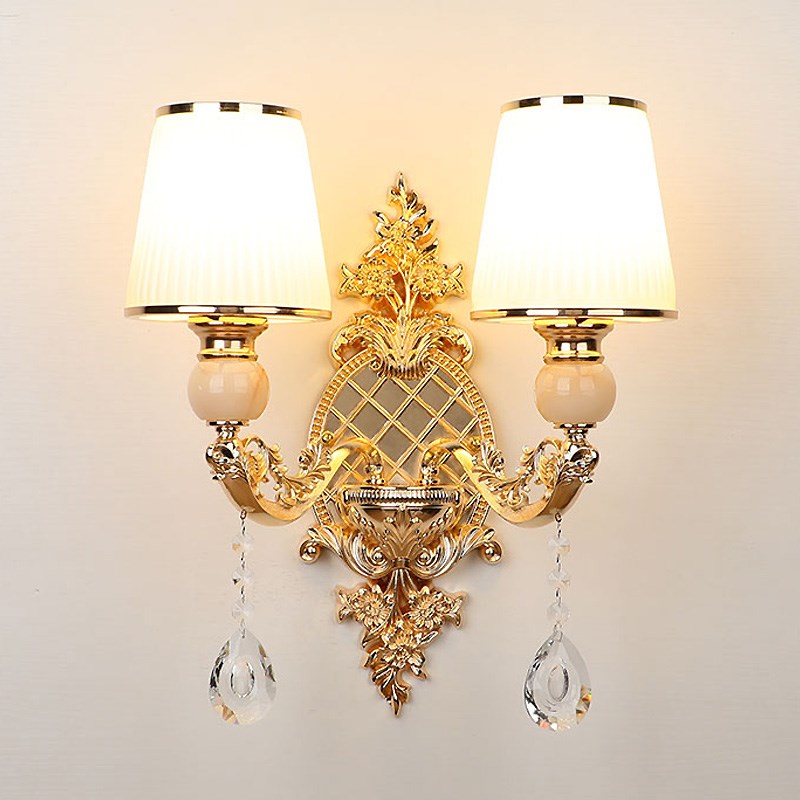 欧式奢华客厅灯卧室头壁灯简约现代背景墙床头灯水晶壁灯