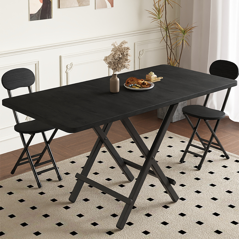 折叠桌子餐桌家用长方形简易吃饭桌子小户型出租屋便携式摆摊桌椅