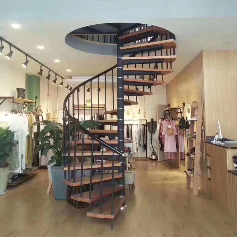 室内家用小户型整体中柱旋转阁楼复式别墅lof公寓隔层圆楼梯定制