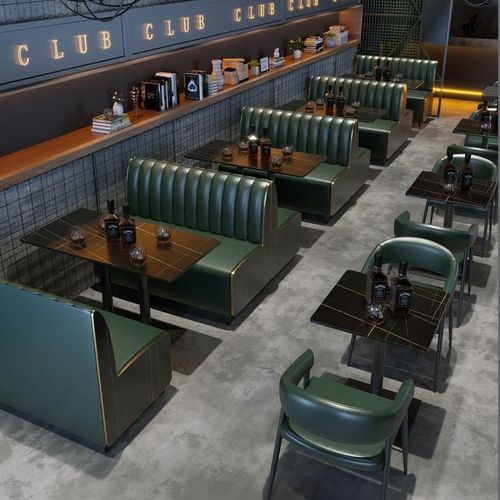 复古酒吧卡座沙发奶茶咖啡厅烧烤店餐厅茶楼卡座音乐清吧桌椅组合
