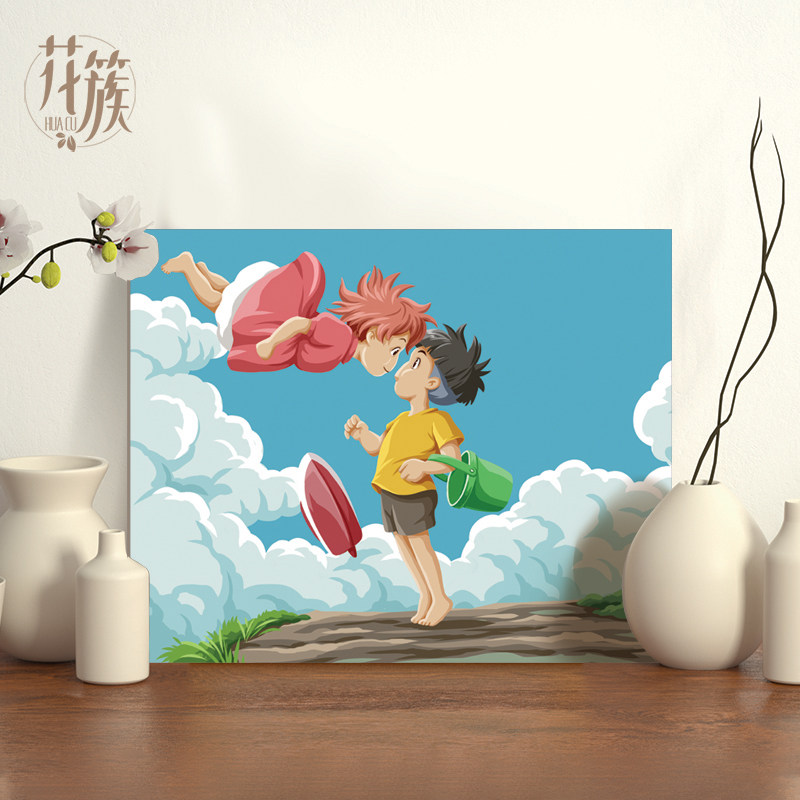 宗介漫画数字油画diy填充油彩画定制填色涂色解闷减压手工挂画