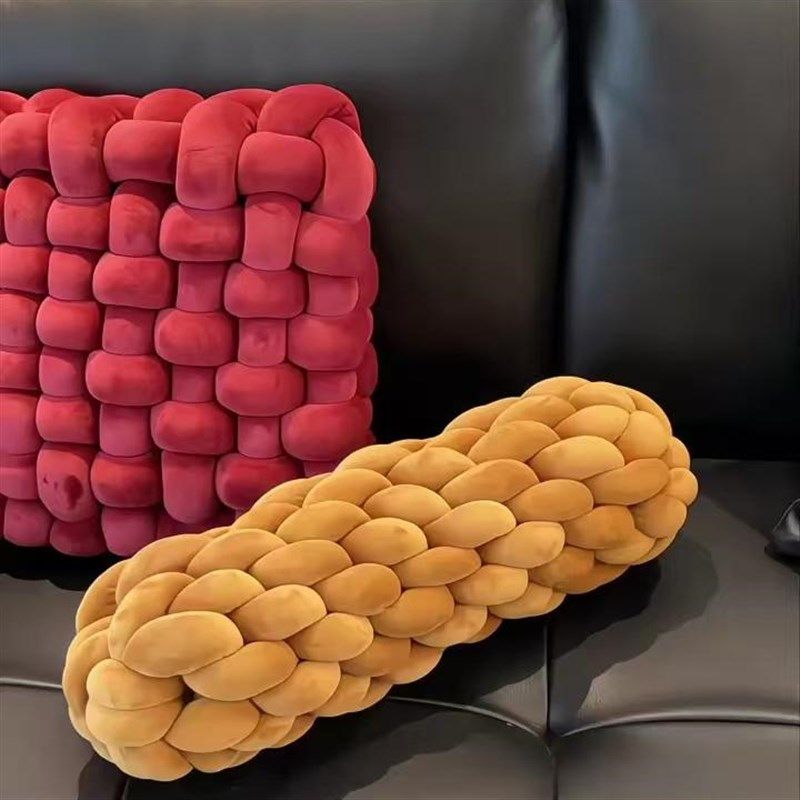 编织抱枕麻花沙发靠垫夹腿睡觉玩偶办公室午睡趴枕学生坐垫腰枕