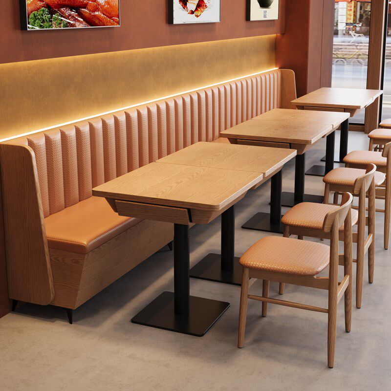 定制主题餐厅卡座沙发桌椅组合茶楼面馆餐饮店米村拌饭快餐店商用