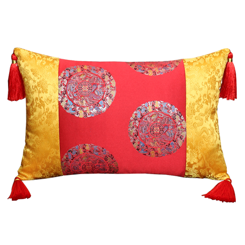 艺必旭 中式沙发靠垫办公室腰枕床头靠背汽车护腰抱枕靠枕大号