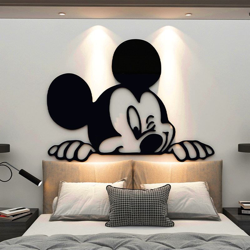 米奇卧室布置儿童房间装饰品床头墙贴纸自粘电视背景墙创意3d立体