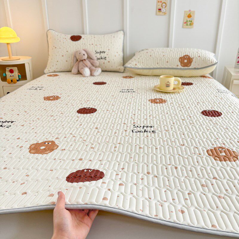 新款乳胶凉席三件套夏天冰丝席子学生宿舍单人家用软席子可水洗