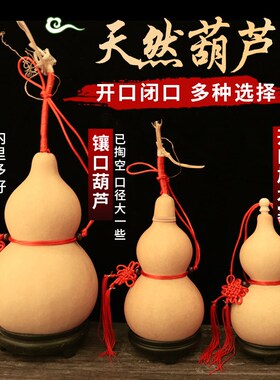 天然真大葫芦闭口带龙头葫芦摆件挂件门对门开口有籽空心葫芦挂件