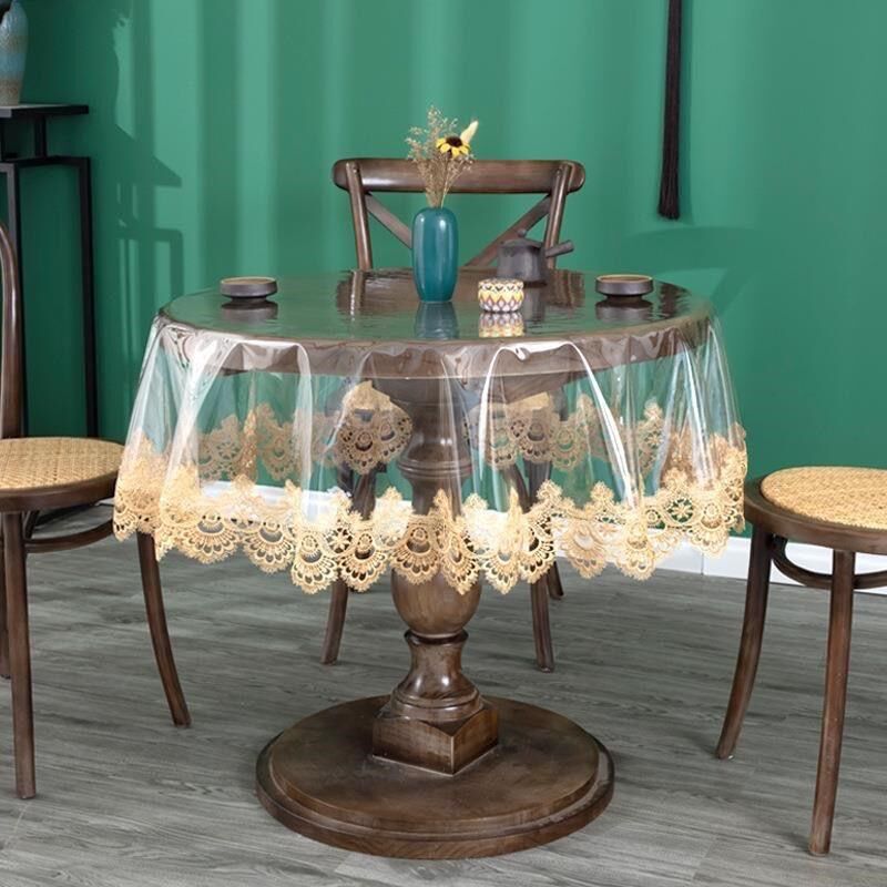 2023新款透明圆桌桌布防水防油免洗PVC软玻璃圆形餐桌垫茶几垫