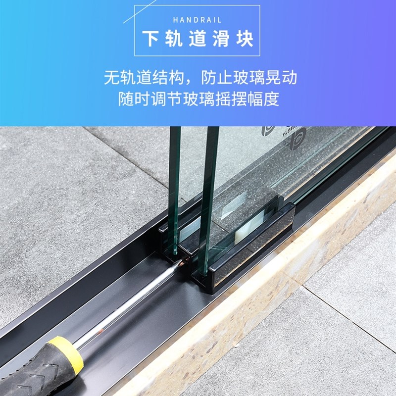 深圳定制黑色30不锈钢淋浴房 一字形移门钢化玻璃隔断门浴室屏