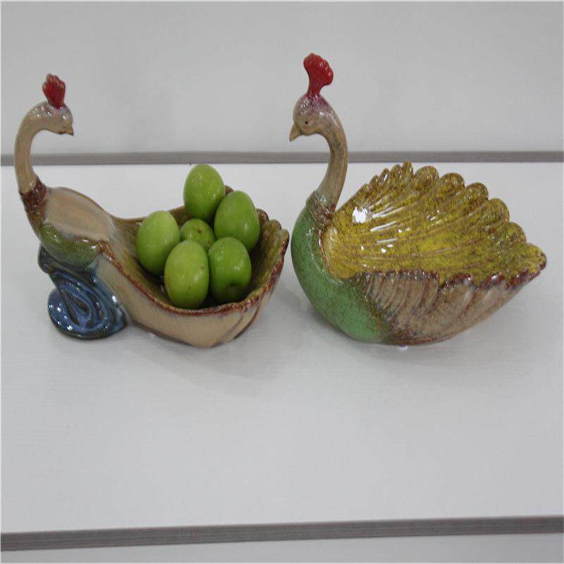 陶瓷工艺品仿真动物水果盘桌面点心盘收纳摆件家居装饰品