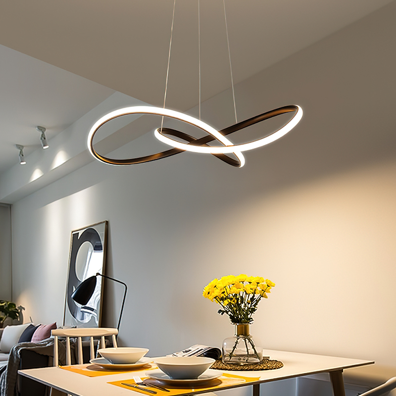 简顿 现简约餐厅吊灯LED客厅吊灯吧台极简环形灯具