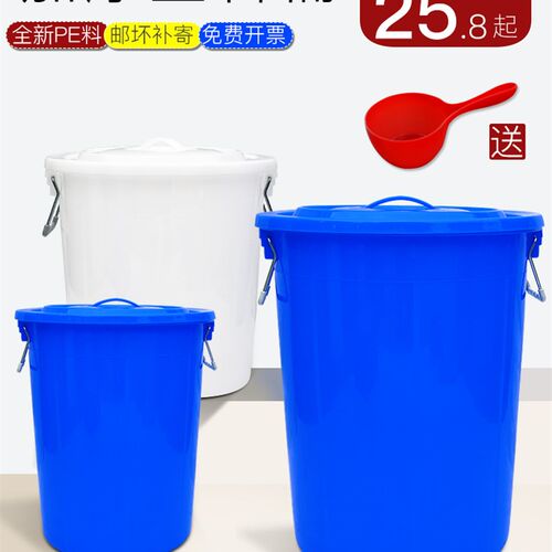 塑料圆桶养殖水箱小号食品级家用蓄水带盖食品大码加厚储水用水桶