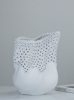 现代简约创意树脂异形花器花插花瓶样板房售楼处桌面茶几软装饰品