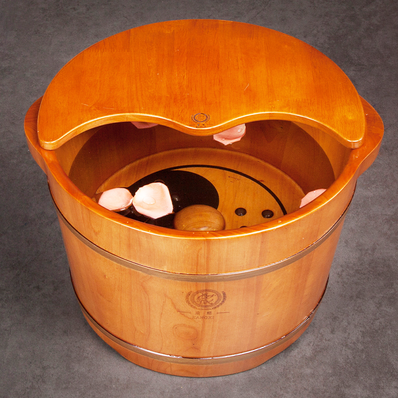 康熙泡脚木桶洗脚盆足浴桶泡脚桶洗脚桶磁石按摩足浴木盆家用