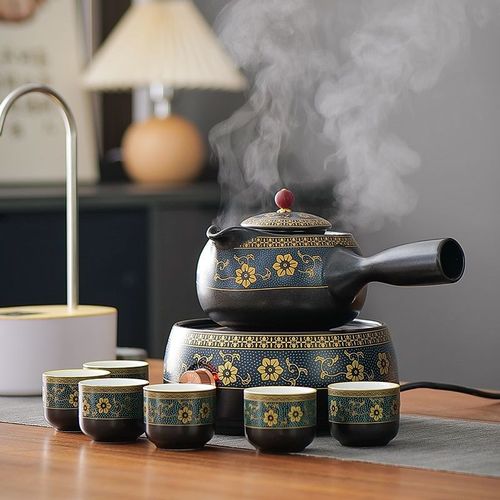 粗陶煮茶器陶瓷壶茶炉电陶炉组合装养生壶家用煮茶壶套装一整套