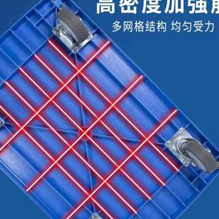 平板车摺叠四轮静音搬运手拉车家用超市仓库推车手推车拉货载重o