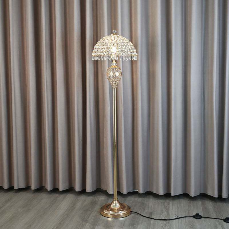 立式灯人造水晶摆件轻奢感设计款卧室床头柜台灯氛围落地灯客厅