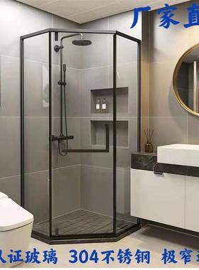 石型淋浴房玻璃隔浴室平开卫生间干湿离分洗澡钻ECI房门浴屏风家