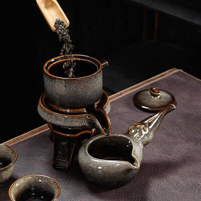 懒人全自动半创意茶石磨旋转出tb-65860水功夫泡器茶具套陶装家用