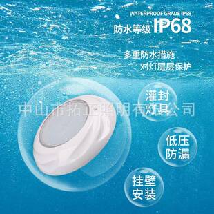 家LED挂壁厂泳式池灯潜水灯高亮遥控设计LEJ七水族馆泳彩池灯鱼缸