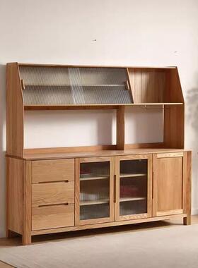 鹿特丹餐上下台矮上架37408红橡木高木柜上架全实边餐边柜厨房储