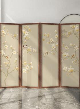 中式屏风隔断客厅约卧室遮挡家用INV现代简进门玄关古风动叠移折