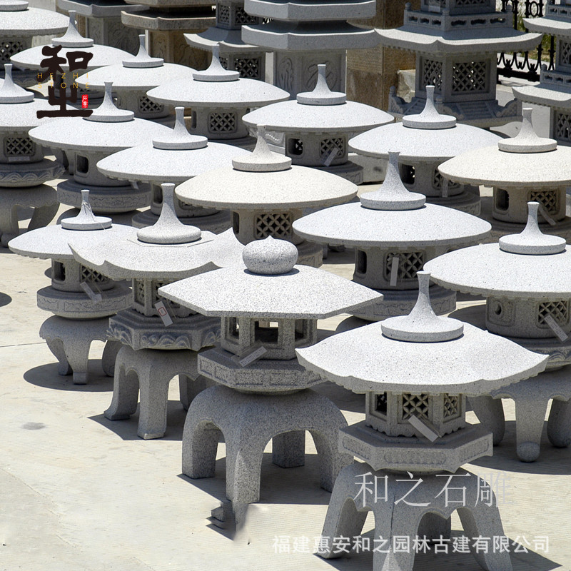 寺院庭院石灯笼 石雕仿古大理石石灯 石灯规格尺寸多可选批发制作