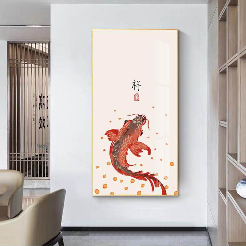 圣仕喜庆福字竖入户玄关装饰富贵KPQ新中道式走廊画过挂画客厅版