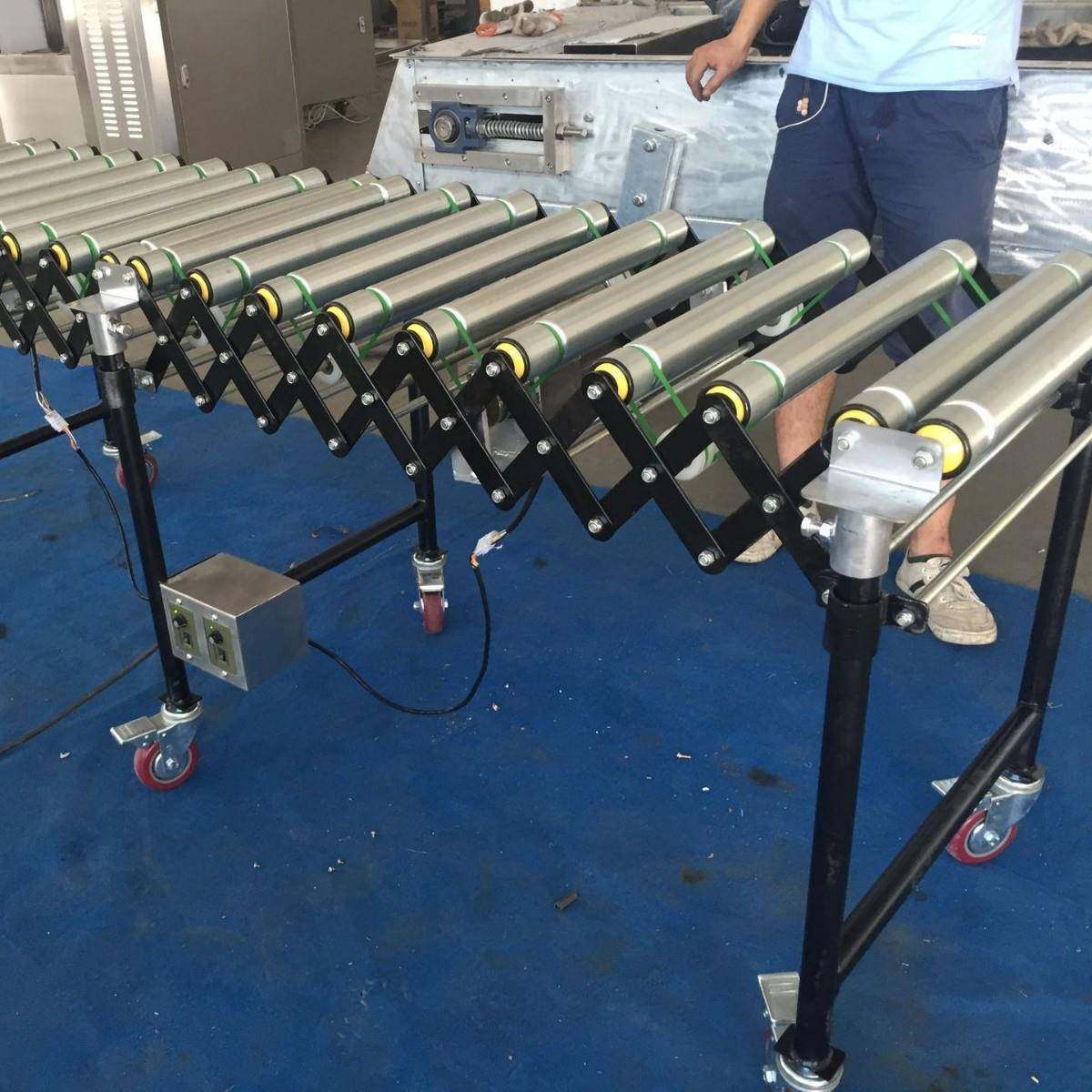 移动动折力滚线筒伸缩滚轮输送机送叠转弯LBG传带流水装车提升机