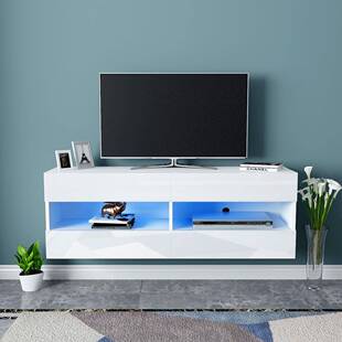 现FOG代简约视听柜厅家用客经听济型高光泽RG视B灯壁挂柜