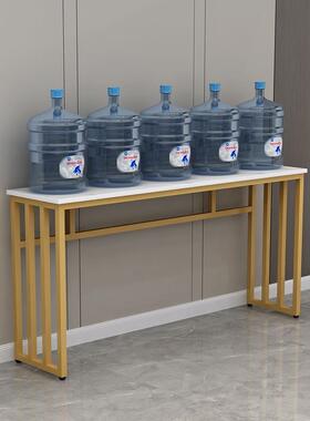 ?新中式玄关物架轻奢家靠门厅柜简IRL易桌子墙长置条桌用小户型铁