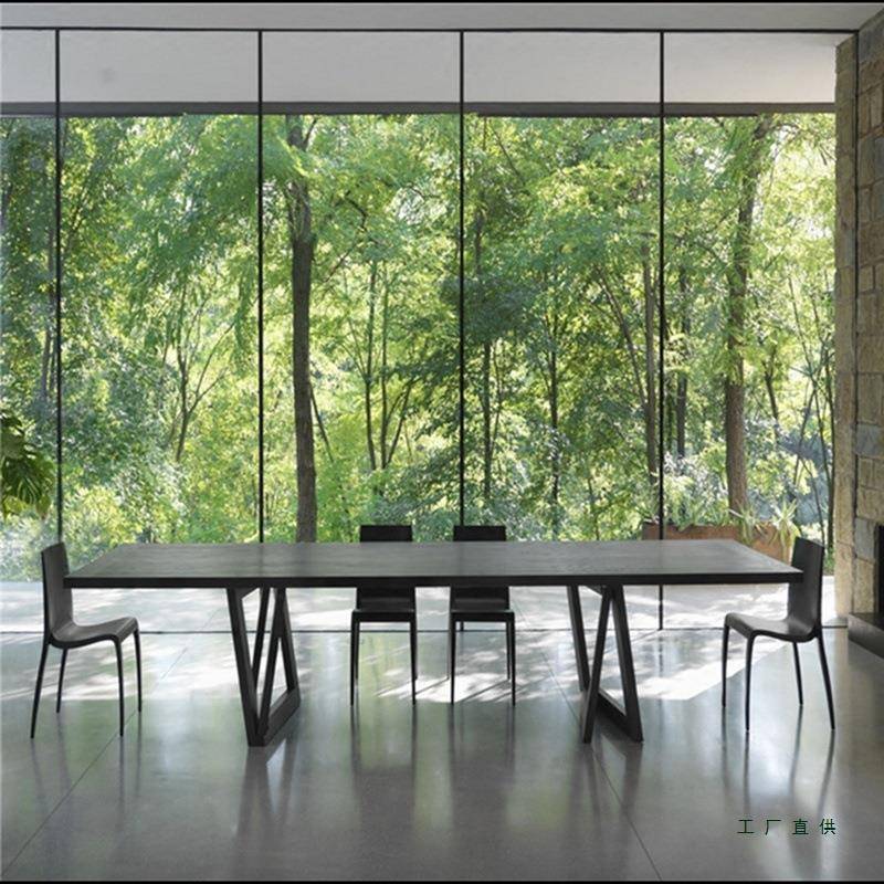 lo台t设计师PRT办公桌实木大板桌简约复古会议长商桌工作桌务洽f