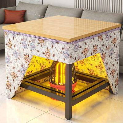 烤饭火桌家用折叠烤火架冬季取暖桌餐棋牌UWO折取暖桌可叠多功能