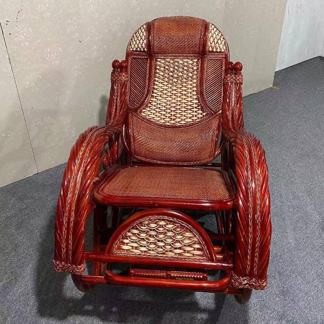 客懒PFS22572茶厅老人真藤可坐椅几大人家用逍遥藤躺椅阳台庭院人